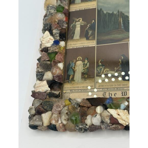 1938 A. Goes Stations of the Cross Lithograph Print Framed Catholic Religious - Picture 5 of 8